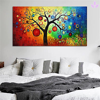 Tableau Arbre dans une chambre à coucher