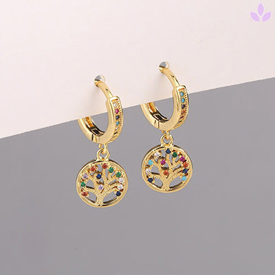 Boucle d'oreille Arbre de vie en Or