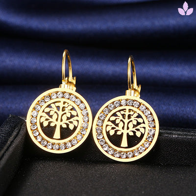 Boucles d'oreilles Arbre en or