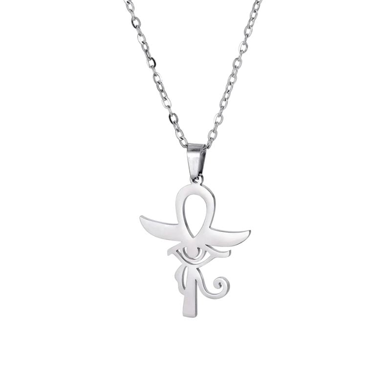 ankh pendentif en acier inoxydable finition argent