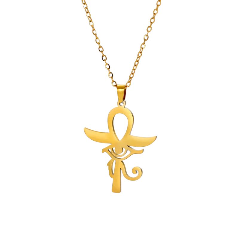 ankh pendentif en acier inoxydable finition or