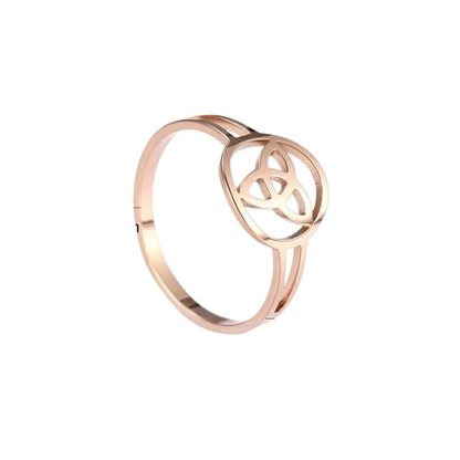 Bague Triquetra en acier inoxydable finition or rose