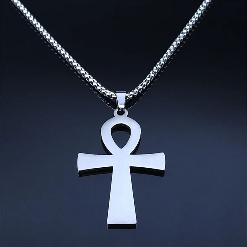 Pendentif Croix de Vie en argent vue de dos