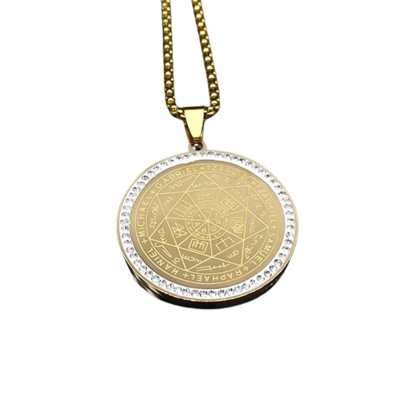 Pendentif des 7 Archanges en acier inoydable finition or