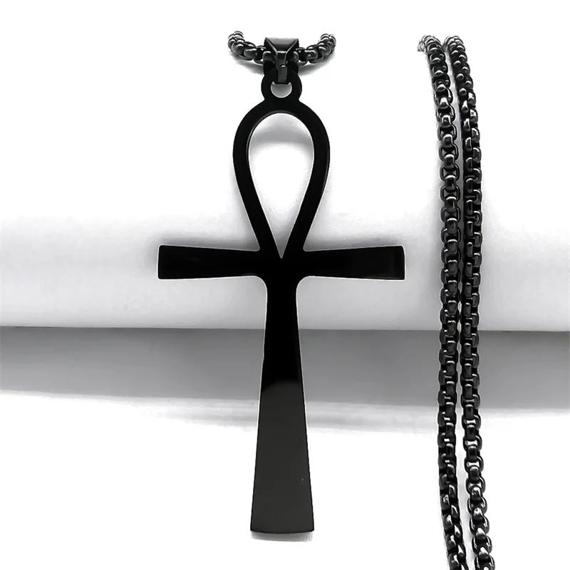 Pendentif Croix de Vie finition noire