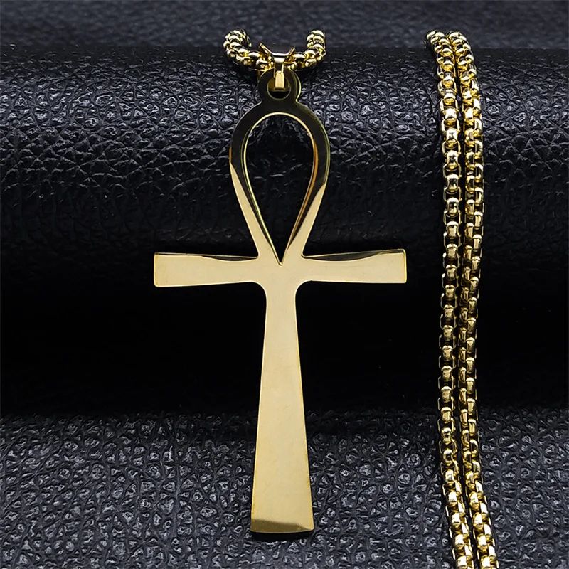 Pendentif Croix de Vie pour femme finition or