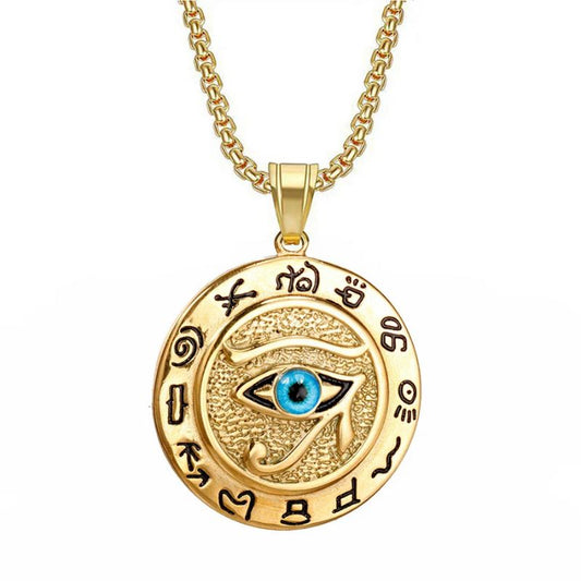 Pendentif Oeil d'Horus Or en acier inoxydable