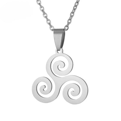 Pendentif triskell en acier inoxydable finition argent