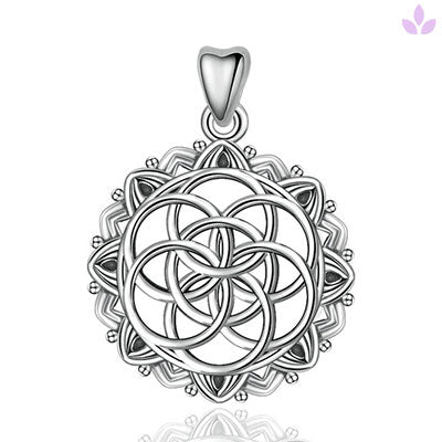 Pendentif fleur de vie en argent massif