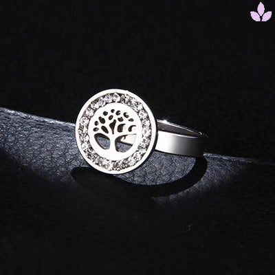 bague arbre argent