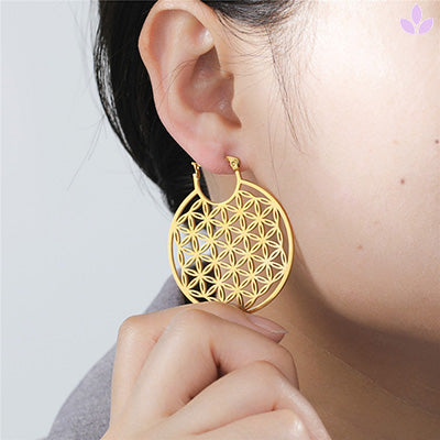 boucle oreille Fleur de vie