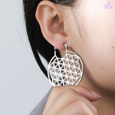 boucle oreille Fleur de vie