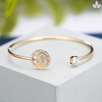 Bracelet Jonc Arbre de vie Or rose