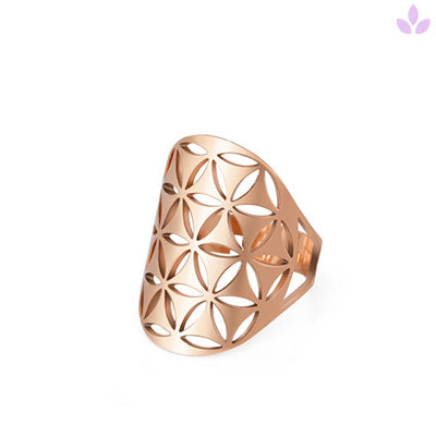 fleur de vie bague en or rose