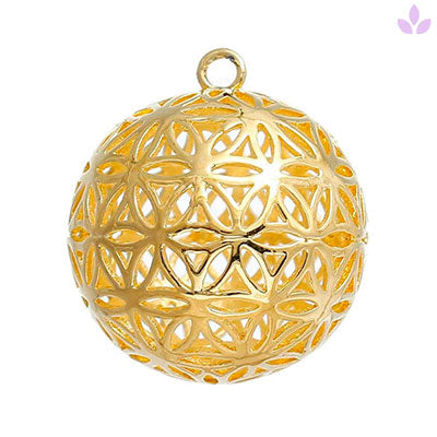 pendentif fleur de vie en or boule