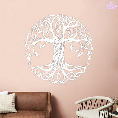 sticker arbre de vie celtique blanc