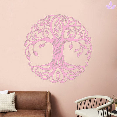 sticker arbre de vie celtique rose